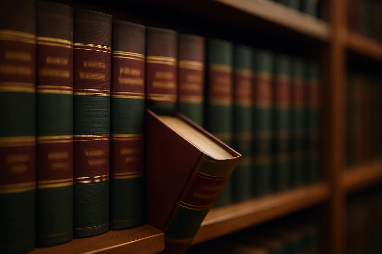 Bound volumes of Malaysian law reports on a library shelf with one volume pulled out