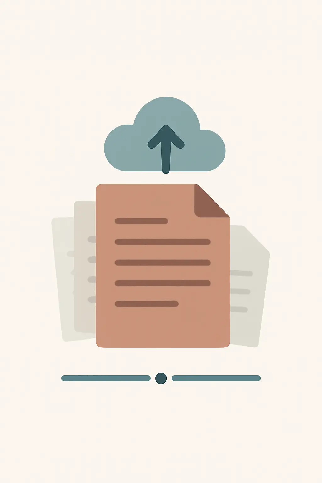 Diagram of a thesis file with version history and cloud backup shown as duplicate copies and a timeline