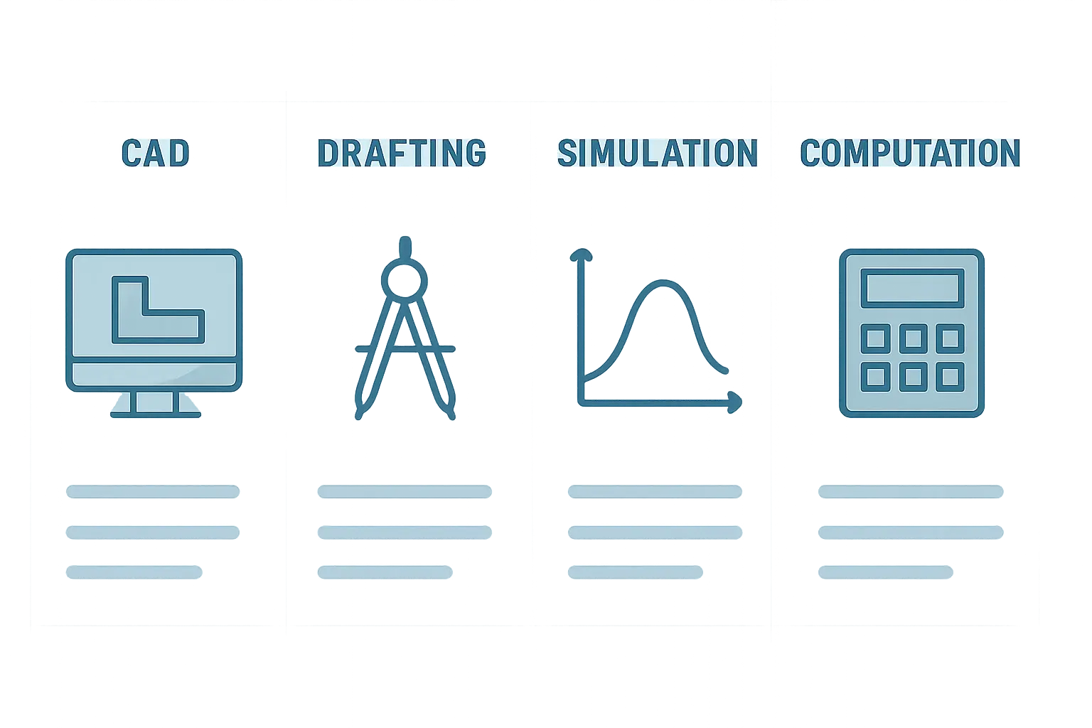 Comparison table of SolidWorks, AutoCAD, ANSYS and MATLAB for a mechanical engineering FYP